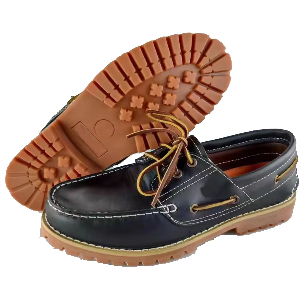 Fashion Genuine Leather Men's Loafers Soft Casual Shoes Moccasins Boat Shoes Platform Male Black Brown Lace-up Oxfords