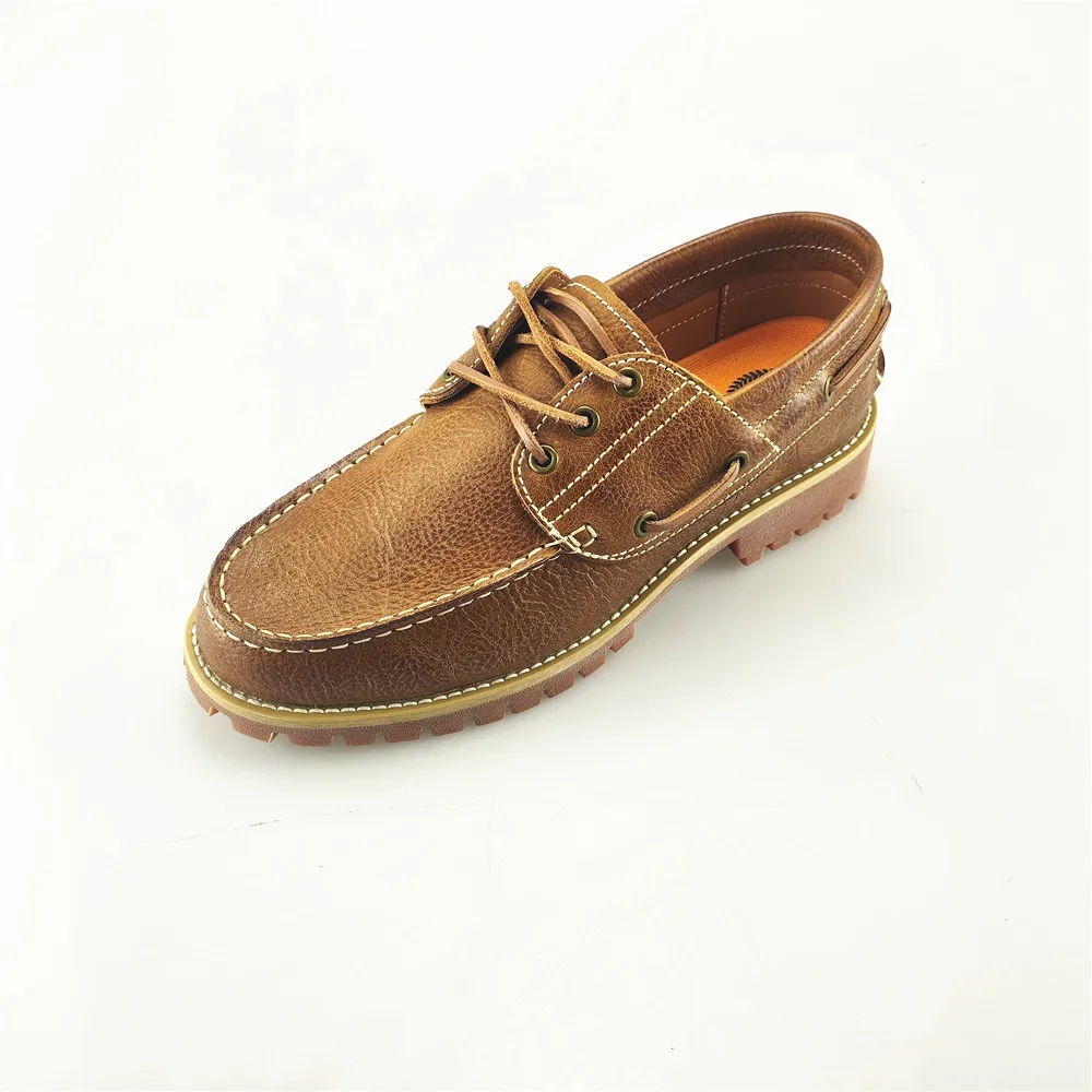Fashion Genuine Leather Men's Loafers Soft Casual Shoes Moccasins Boat Shoes Platform Male Black Brown Lace-up Oxfords