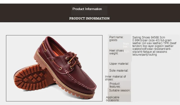Fashion Genuine Leather Men's Loafers Soft Casual Shoes Moccasins Boat Shoes Platform Male Black Brown Lace-up Oxfords