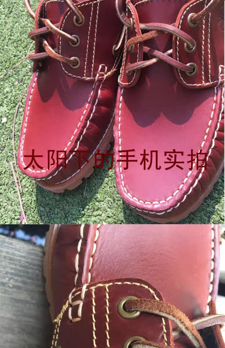 Fashion Genuine Leather Men's Loafers Soft Casual Shoes Moccasins Boat Shoes Platform Male Black Brown Lace-up Oxfords
