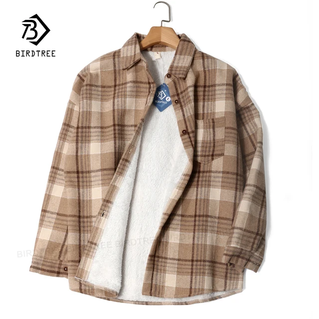 Thick Velvet Plaid Shirts Women Winter Warm Blouses and Tops New Casual Woolen Shirt Jacket Female Clothes Coat Outwear C17001X