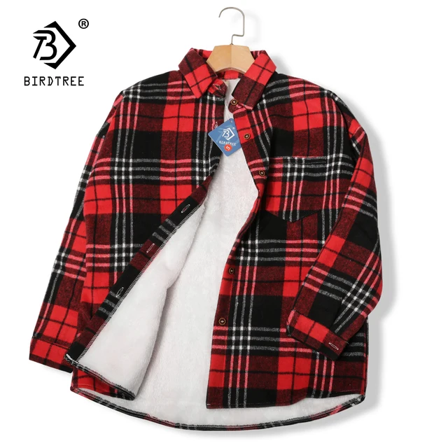 Thick Velvet Plaid Shirts Women Winter Warm Blouses and Tops New Casual Woolen Shirt Jacket Female Clothes Coat Outwear C17001X