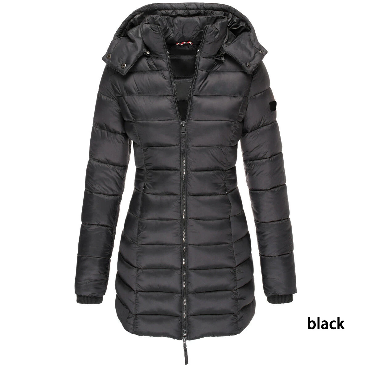 Winter Jackets for Women Zipper Hooded Cotton Padded Jackets Long Sleeve Warm Coat Slim Parka Female Portable Outwear