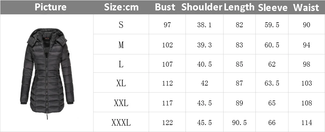 Winter Jackets for Women Zipper Hooded Cotton Padded Jackets Long Sleeve Warm Coat Slim Parka Female Portable Outwear