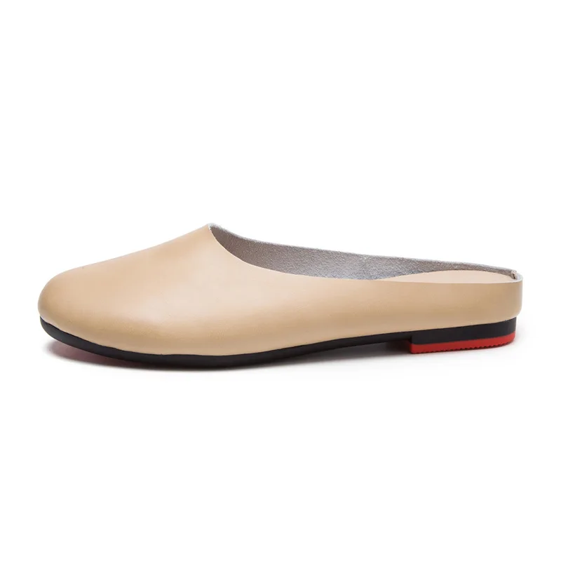 AIYUQI Women Slippers 2024 Spring New Genuine Leather Women Shoes Big Size 41 42 43 Flat Casual Summer Half Slippers Women