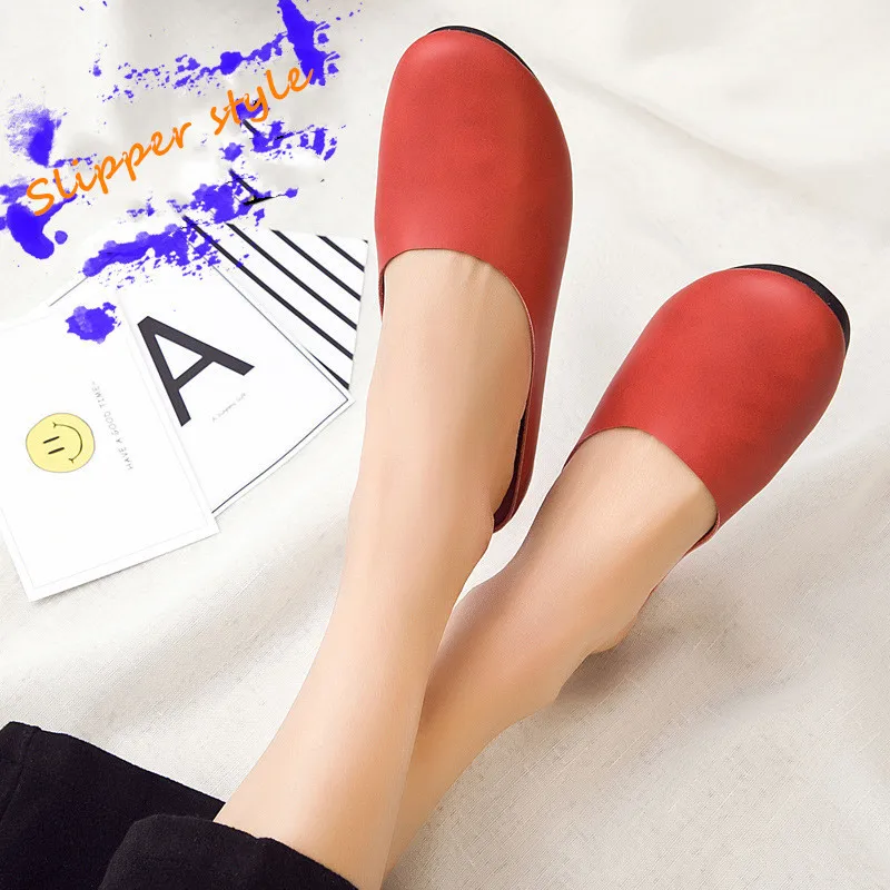 AIYUQI Women Slippers 2024 Spring New Genuine Leather Women Shoes Big Size 41 42 43 Flat Casual Summer Half Slippers Women