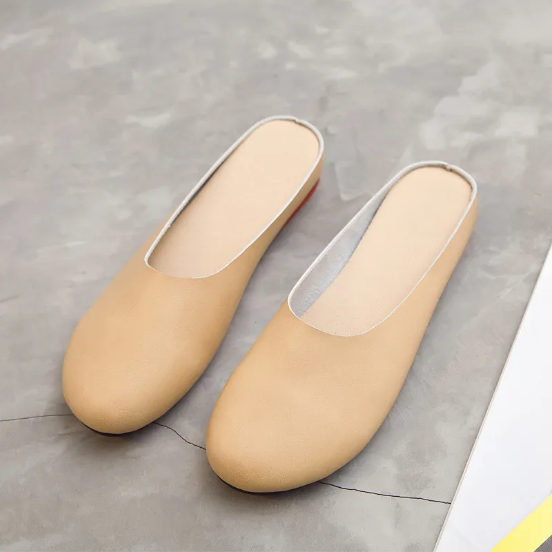AIYUQI Women Slippers 2024 Spring New Genuine Leather Women Shoes Big Size 41 42 43 Flat Casual Summer Half Slippers Women