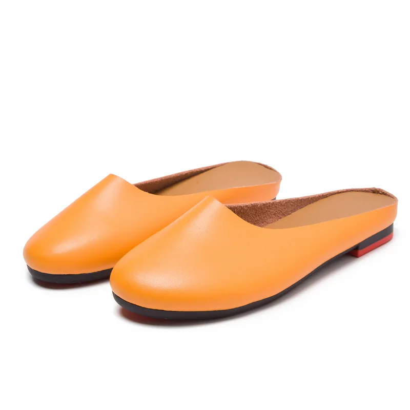 AIYUQI Women Slippers 2024 Spring New Genuine Leather Women Shoes Big Size 41 42 43 Flat Casual Summer Half Slippers Women