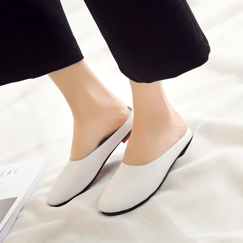 AIYUQI Women Slippers 2024 Spring New Genuine Leather Women Shoes Big Size 41 42 43 Flat Casual Summer Half Slippers Women