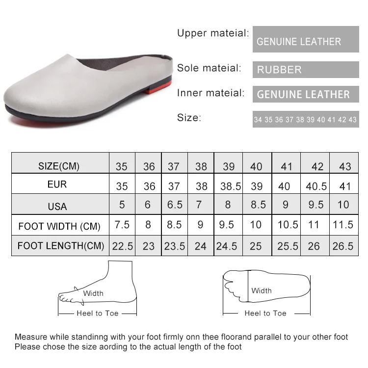AIYUQI Women Slippers 2024 Spring New Genuine Leather Women Shoes Big Size 41 42 43 Flat Casual Summer Half Slippers Women