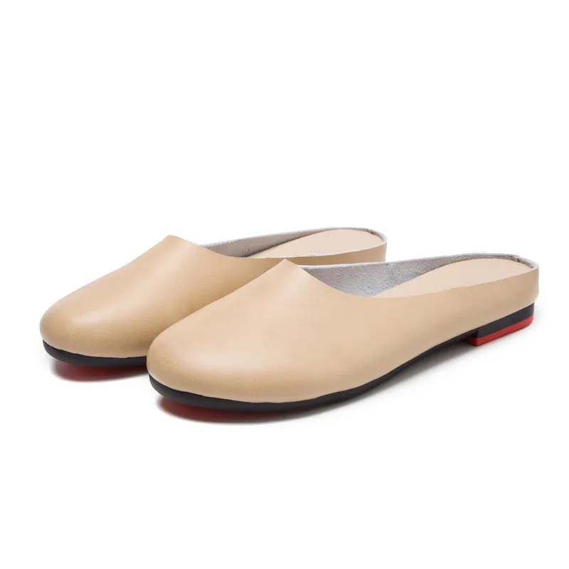 AIYUQI Women Slippers 2024 Spring New Genuine Leather Women Shoes Big Size 41 42 43 Flat Casual Summer Half Slippers Women