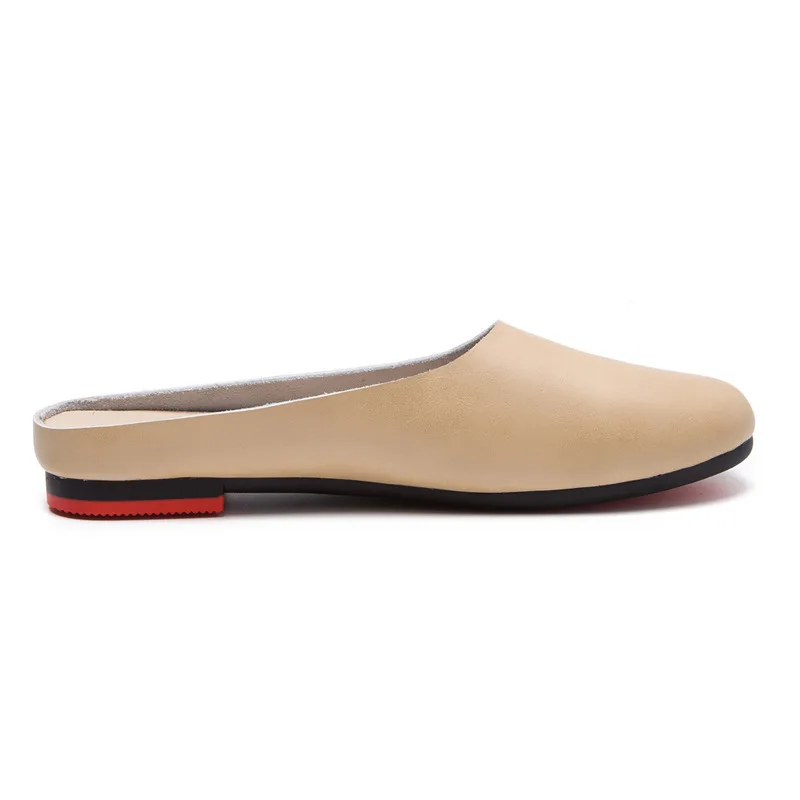 AIYUQI Women Slippers 2024 Spring New Genuine Leather Women Shoes Big Size 41 42 43 Flat Casual Summer Half Slippers Women