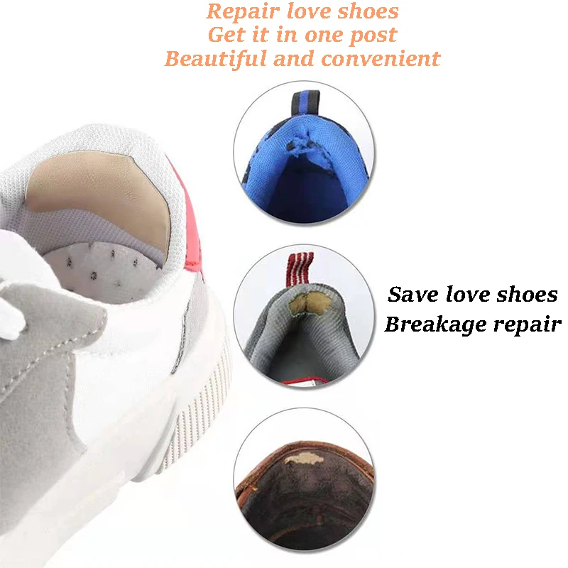 2 Pairs Sneakers Insoles Heel Repair Subsidy Viscose Shoe Hole Shoemaker Stickers for Shoes Sports Lining Sticky Heel Anti-Wear