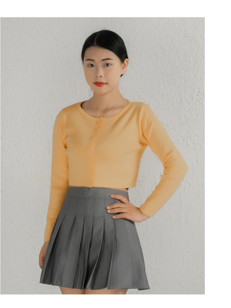 Blouses Cardigan Female Knitted Ladies Sweaters Cropped Clothing Crochet Top Korean Fashion Style Black Outerwear Tricot Jersey
