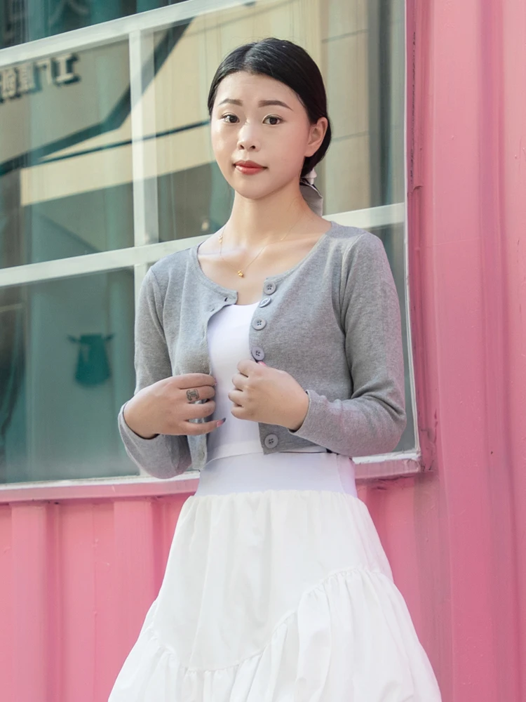 Blouses Cardigan Female Knitted Ladies Sweaters Cropped Clothing Crochet Top Korean Fashion Style Black Outerwear Tricot Jersey