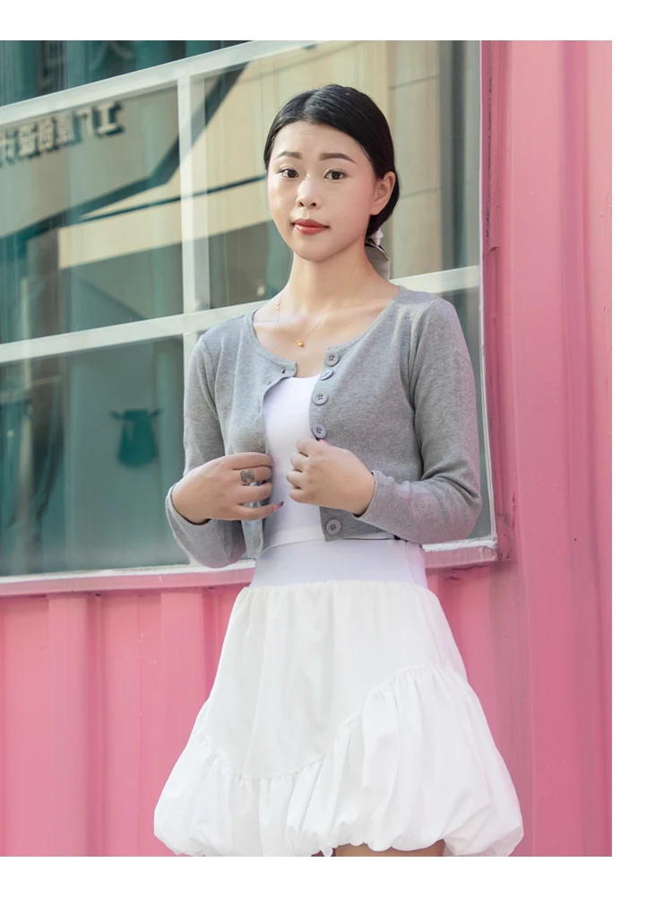 Blouses Cardigan Female Knitted Ladies Sweaters Cropped Clothing Crochet Top Korean Fashion Style Black Outerwear Tricot Jersey