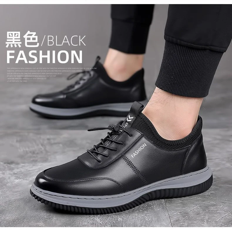 New Men Shoes PU Leather Lightwear Sport for Man Shoe Breathable Lace Up Comfortable Running Casual Shoes Outdoor Male Sneakers