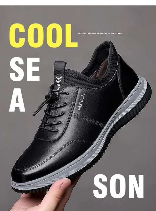 New Men Shoes PU Leather Lightwear Sport for Man Shoe Breathable Lace Up Comfortable Running Casual Shoes Outdoor Male Sneakers