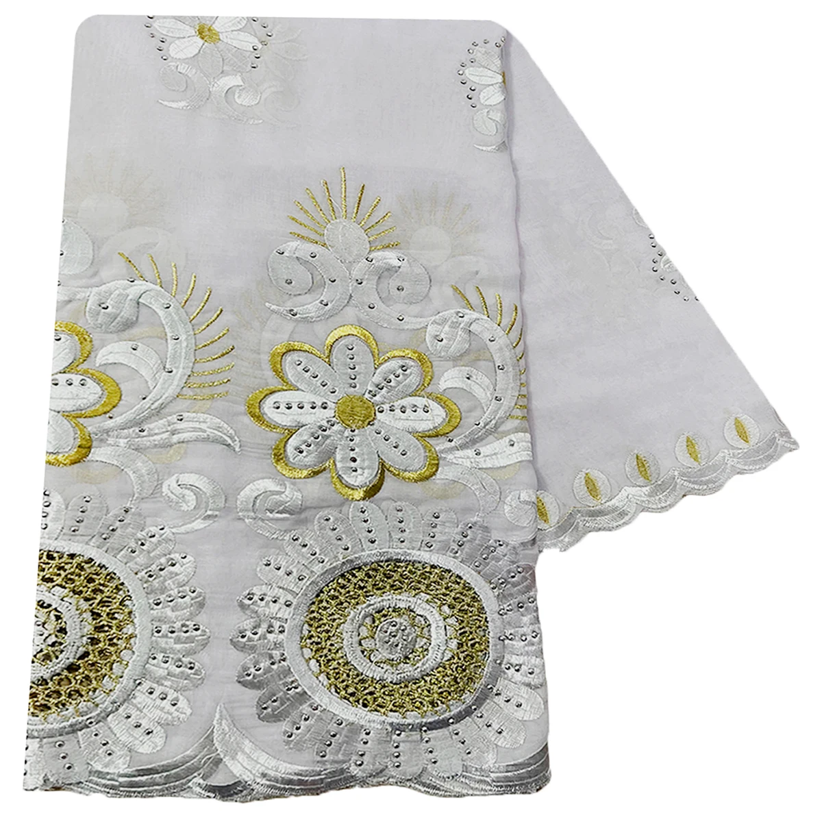 Latest African Women Scarf Soft 100% Cotton With Dold Chip Scarf Dubai Isalmic Scarf Embroidery Muslim Hijab for Shawls Wraps