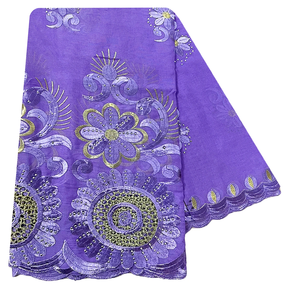 Latest African Women Scarf Soft 100% Cotton With Dold Chip Scarf Dubai Isalmic Scarf Embroidery Muslim Hijab for Shawls Wraps