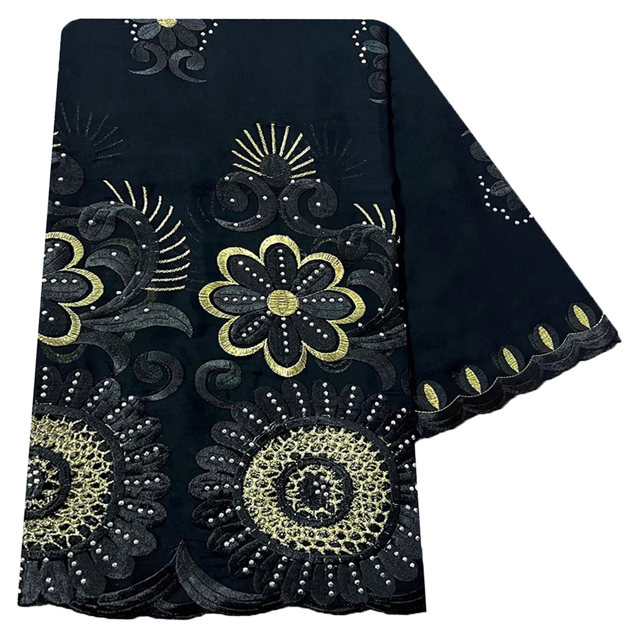 Latest African Women Scarf Soft 100% Cotton With Dold Chip Scarf Dubai Isalmic Scarf Embroidery Muslim Hijab for Shawls Wraps