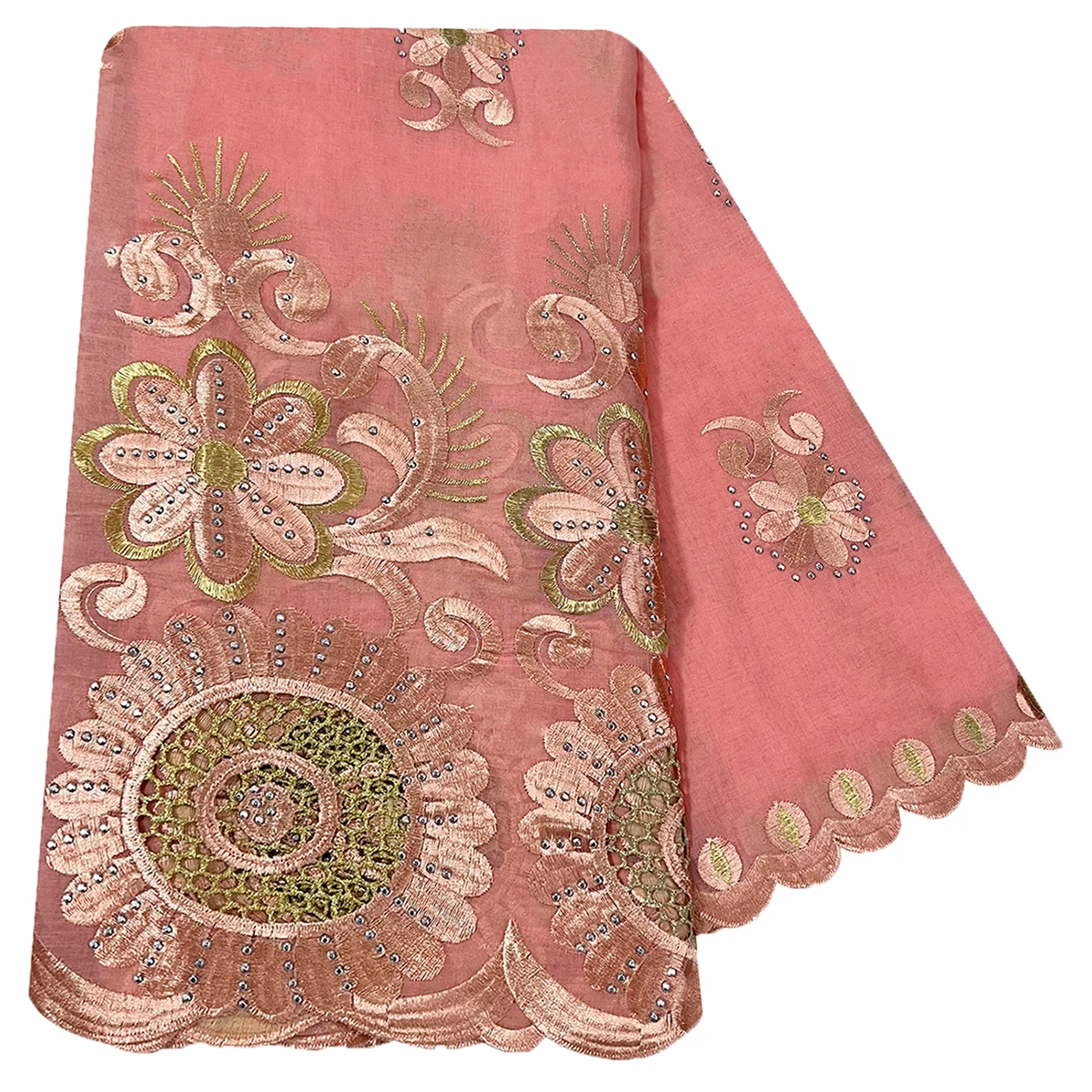 Latest African Women Scarf Soft 100% Cotton With Dold Chip Scarf Dubai Isalmic Scarf Embroidery Muslim Hijab for Shawls Wraps