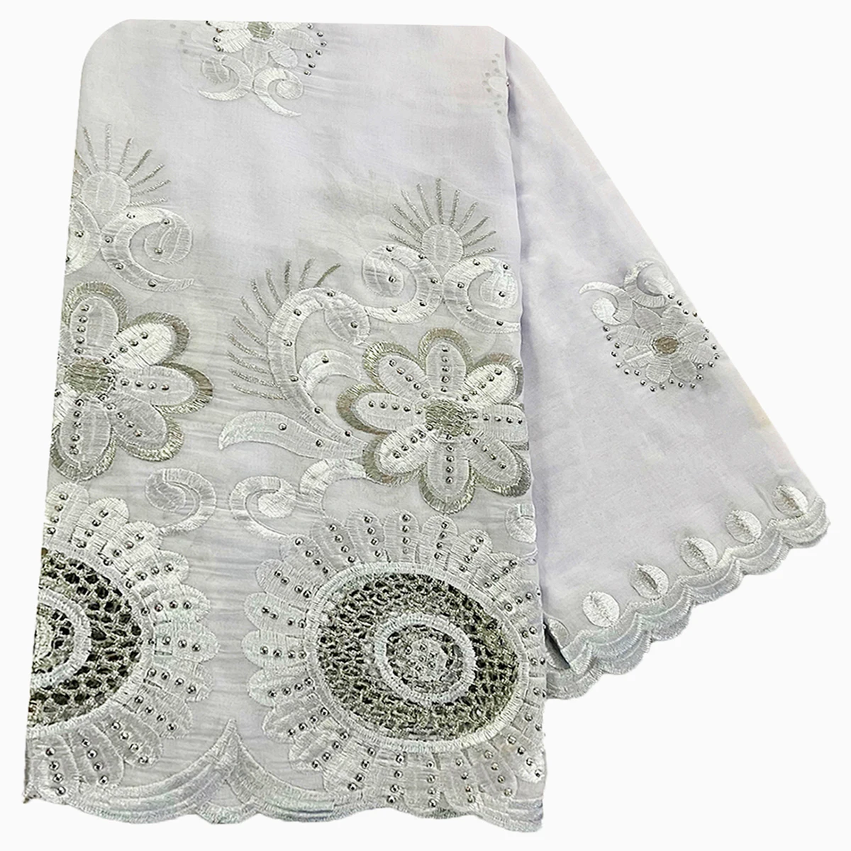 Latest African Women Scarf Soft 100% Cotton With Dold Chip Scarf Dubai Isalmic Scarf Embroidery Muslim Hijab for Shawls Wraps