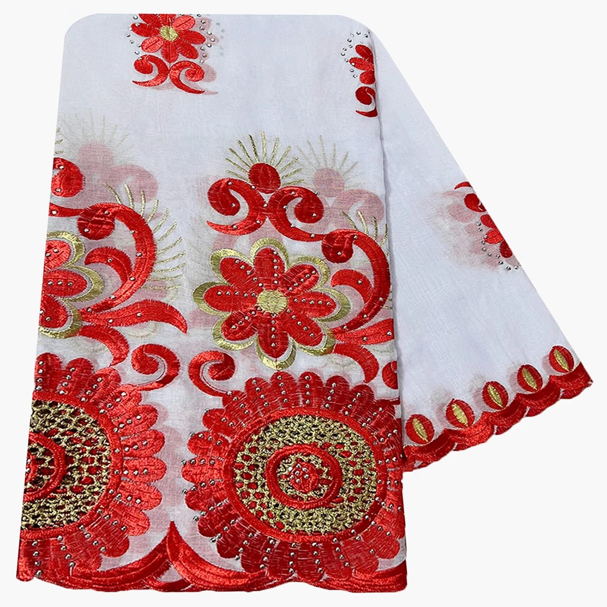 Latest African Women Scarf Soft 100% Cotton With Dold Chip Scarf Dubai Isalmic Scarf Embroidery Muslim Hijab for Shawls Wraps