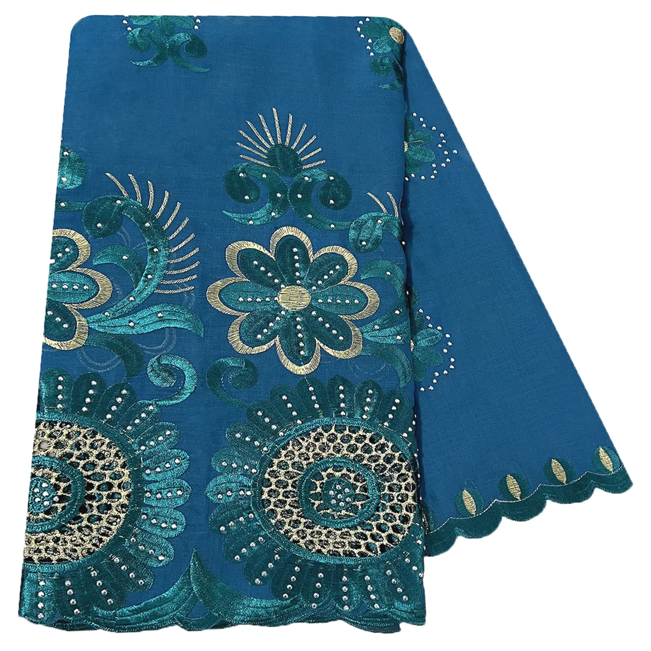 Latest African Women Scarf Soft 100% Cotton With Dold Chip Scarf Dubai Isalmic Scarf Embroidery Muslim Hijab for Shawls Wraps