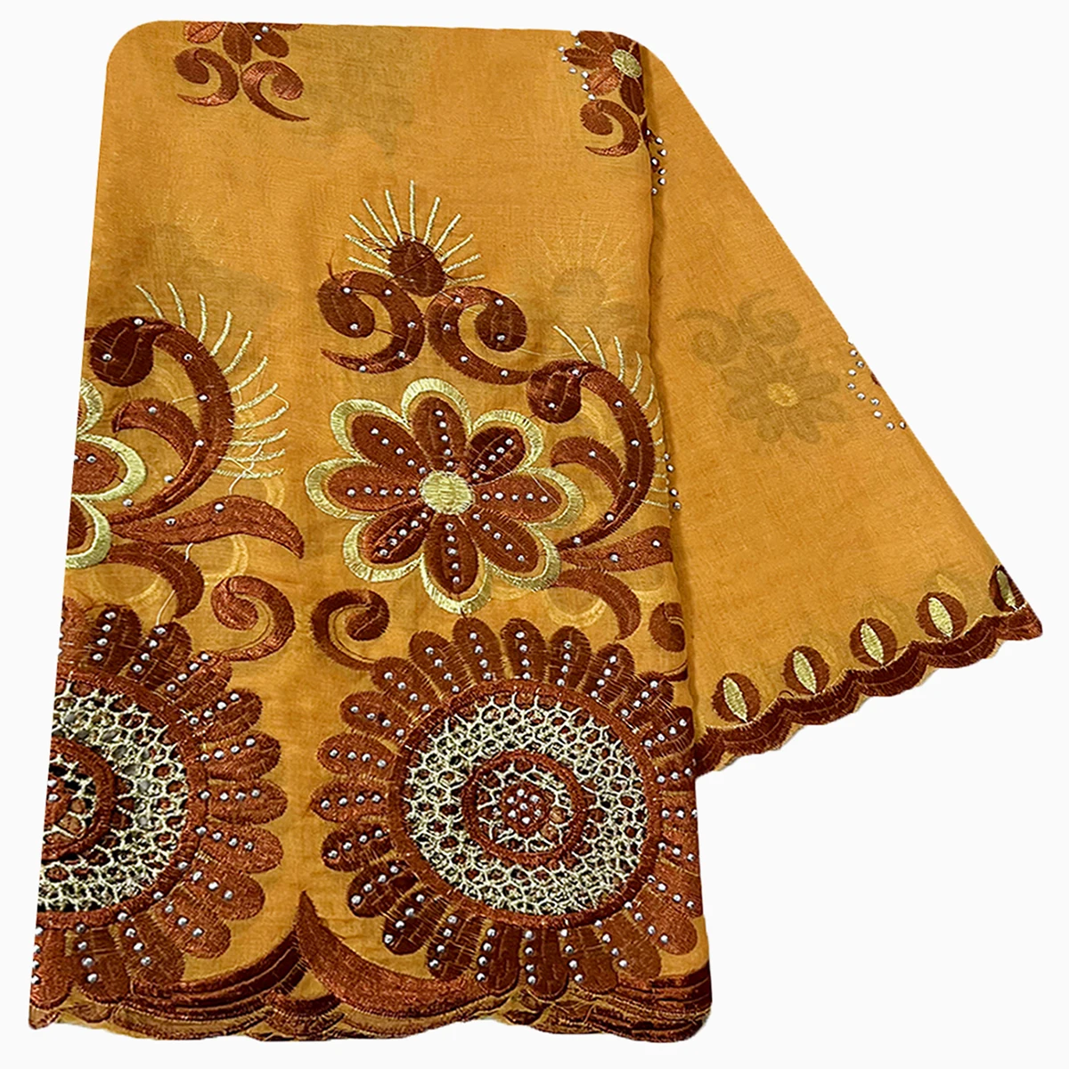 Latest African Women Scarf Soft 100% Cotton With Dold Chip Scarf Dubai Isalmic Scarf Embroidery Muslim Hijab for Shawls Wraps