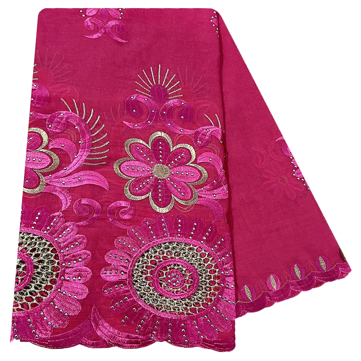 Latest African Women Scarf Soft 100% Cotton With Dold Chip Scarf Dubai Isalmic Scarf Embroidery Muslim Hijab for Shawls Wraps