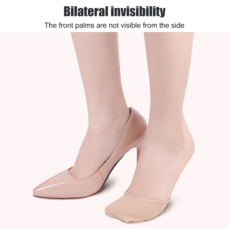 Half Forefoot Socks for Women, Invisible Foot Cushion Socks, Seamless Toe Topper Liner, Non-Slip Sponge, High Heels
