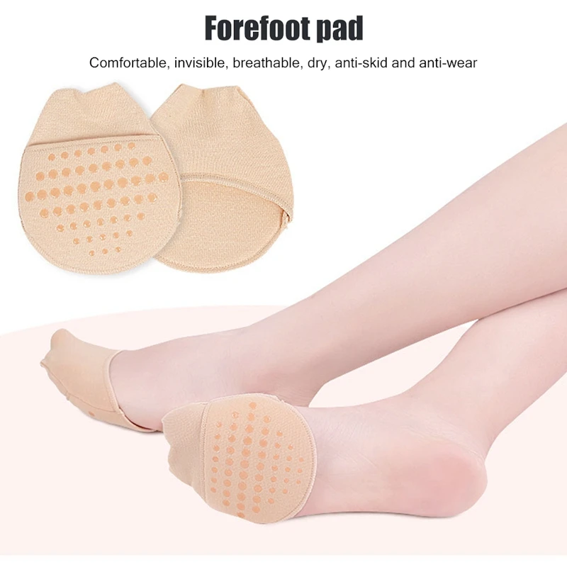 Half Forefoot Socks for Women, Invisible Foot Cushion Socks, Seamless Toe Topper Liner, Non-Slip Sponge, High Heels