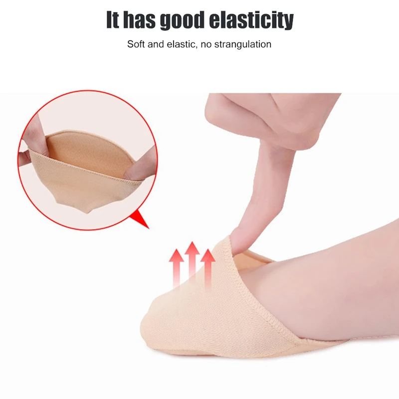 Half Forefoot Socks for Women, Invisible Foot Cushion Socks, Seamless Toe Topper Liner, Non-Slip Sponge, High Heels