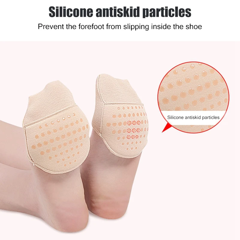 Half Forefoot Socks for Women, Invisible Foot Cushion Socks, Seamless Toe Topper Liner, Non-Slip Sponge, High Heels