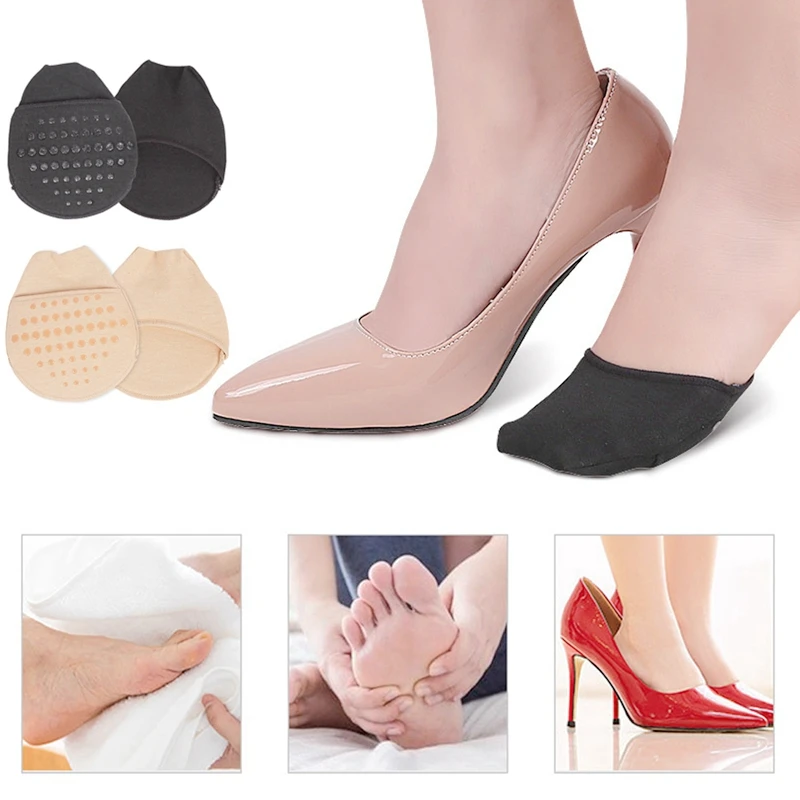 Half Forefoot Socks for Women, Invisible Foot Cushion Socks, Seamless Toe Topper Liner, Non-Slip Sponge, High Heels