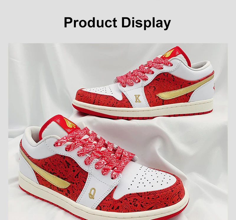 High Quality Cashew Flowers Shoelaces Women Gilding Men Red Black Hand-painted Sports Casual Basketball Shoes Laces 100/120/140