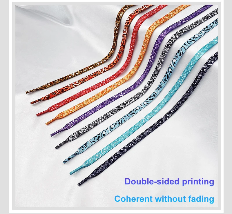 High Quality Cashew Flowers Shoelaces Women Gilding Men Red Black Hand-painted Sports Casual Basketball Shoes Laces 100/120/140