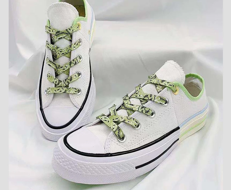 High Quality Cashew Flowers Shoelaces Women Gilding Men Red Black Hand-painted Sports Casual Basketball Shoes Laces 100/120/140