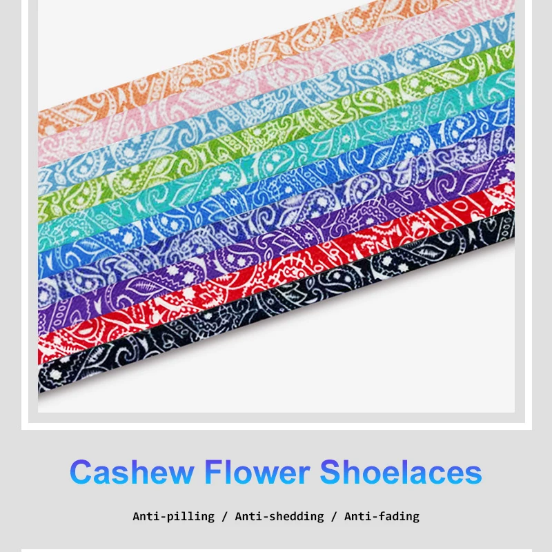 High Quality Cashew Flowers Shoelaces Women Gilding Men Red Black Hand-painted Sports Casual Basketball Shoes Laces 100/120/140