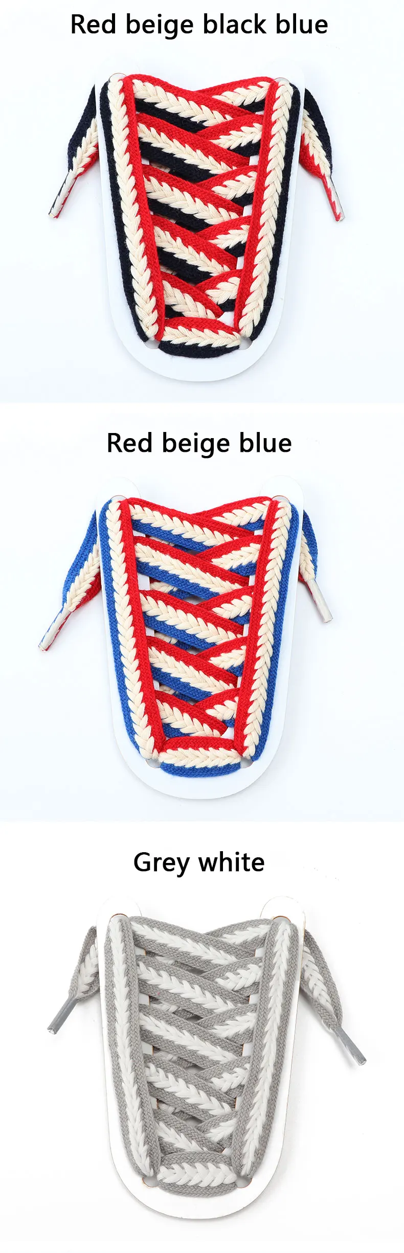 New Flat Shoelaces for Sneakers Striped Twist Weave Shoe Laces Shoelace for Women Man Textured Classic Wide 1.5cm Shoestrings