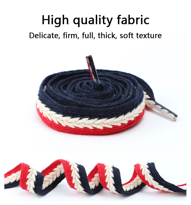 New Flat Shoelaces for Sneakers Striped Twist Weave Shoe Laces Shoelace for Women Man Textured Classic Wide 1.5cm Shoestrings