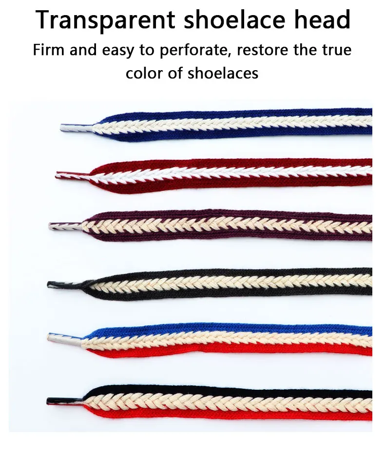 New Flat Shoelaces for Sneakers Striped Twist Weave Shoe Laces Shoelace for Women Man Textured Classic Wide 1.5cm Shoestrings