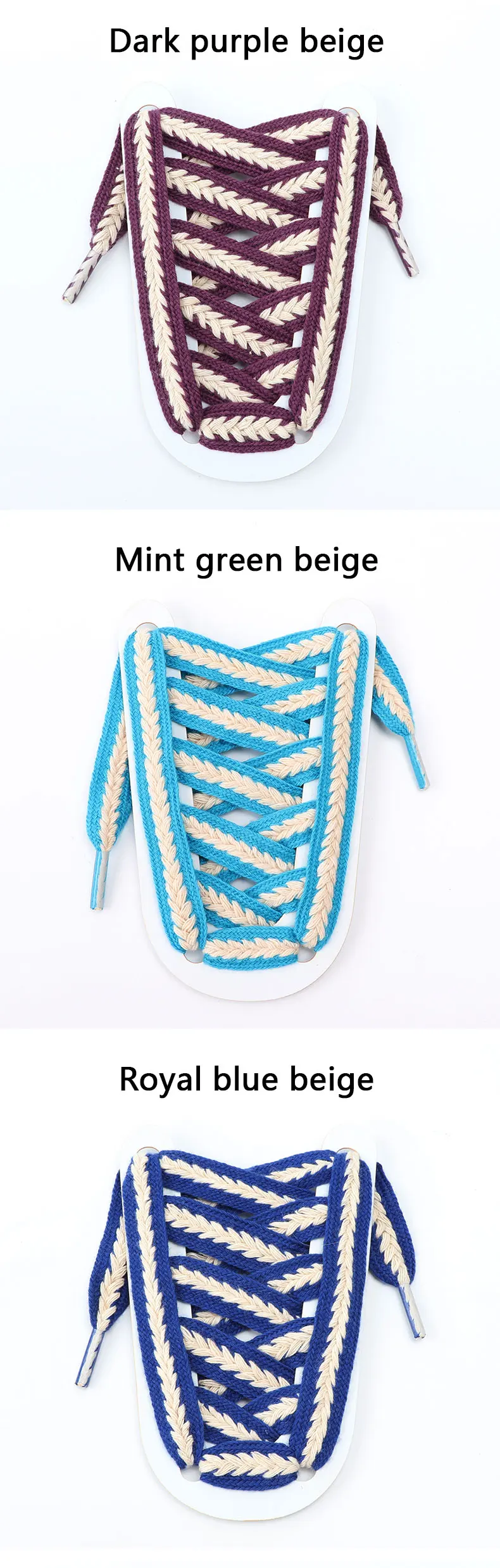 New Flat Shoelaces for Sneakers Striped Twist Weave Shoe Laces Shoelace for Women Man Textured Classic Wide 1.5cm Shoestrings