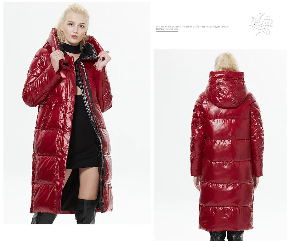ICEbear 2023 Winter Fashionable Jacket Women's Hooded Warm Parkas Bio Fluff Parka Hight Quality Female Quilted Coat GWD20155D