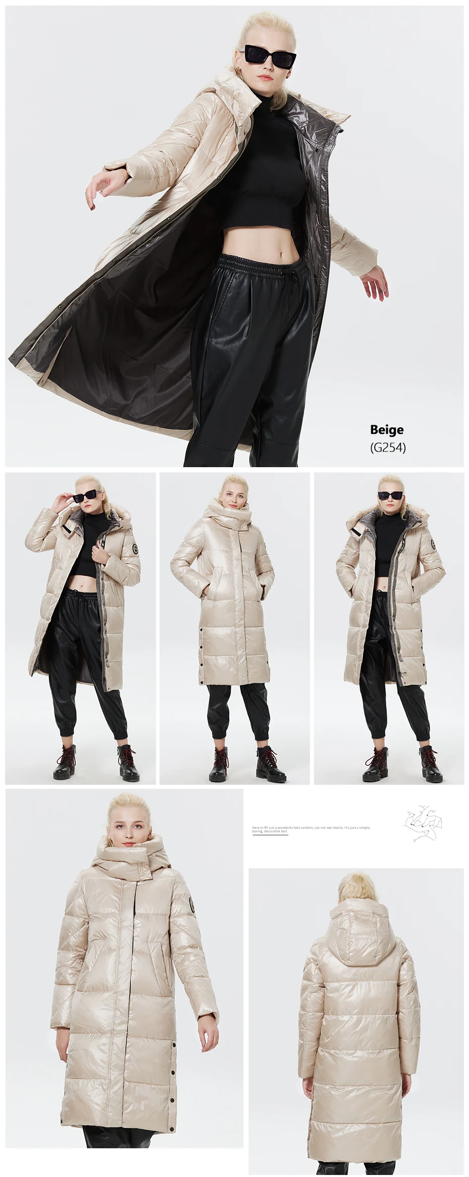 ICEbear 2023 Winter Fashionable Jacket Women's Hooded Warm Parkas Bio Fluff Parka Hight Quality Female Quilted Coat GWD20155D