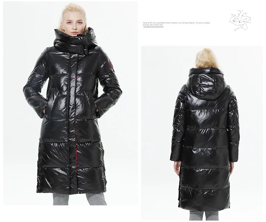 ICEbear 2023 Winter Fashionable Jacket Women's Hooded Warm Parkas Bio Fluff Parka Hight Quality Female Quilted Coat GWD20155D