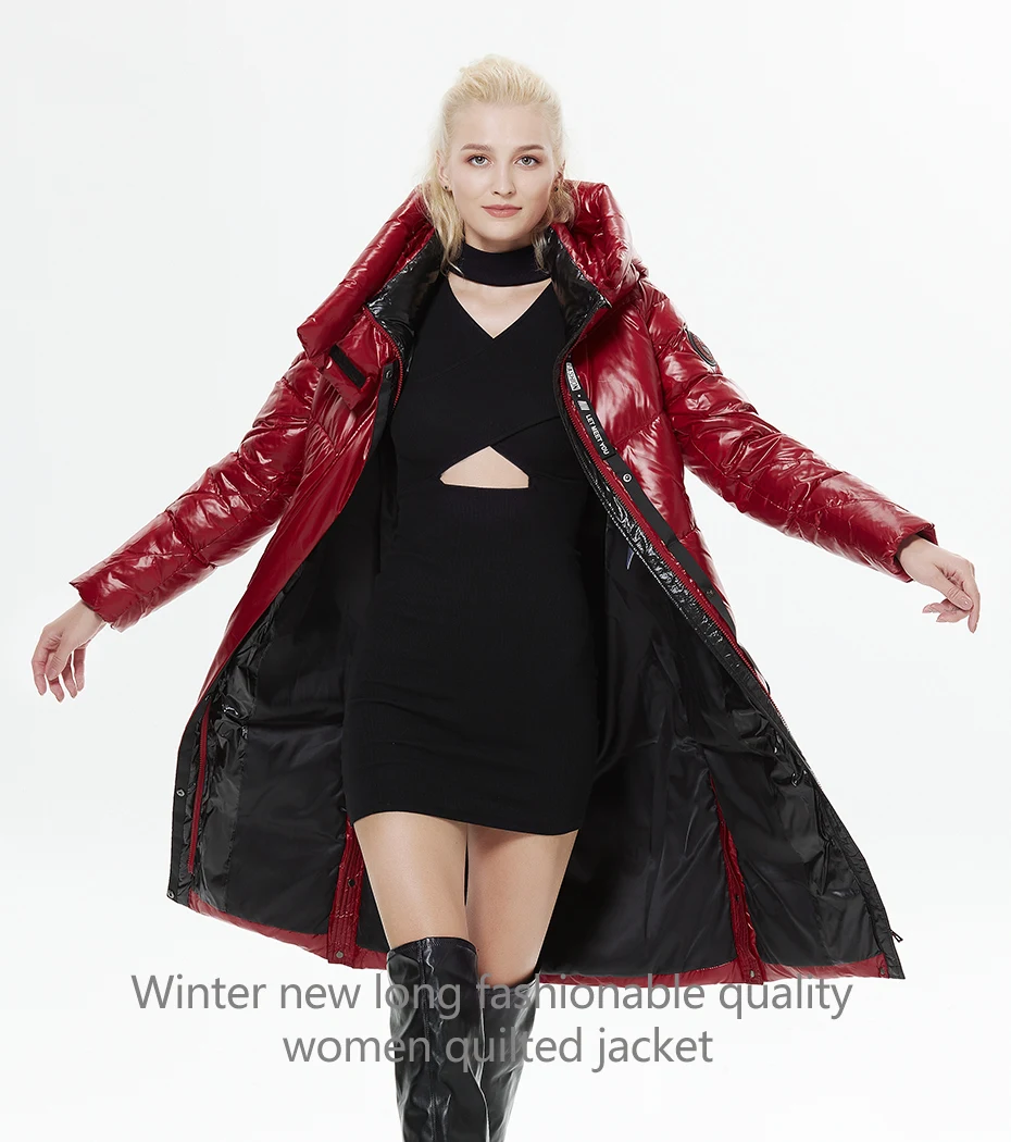 ICEbear 2023 Winter Fashionable Jacket Women's Hooded Warm Parkas Bio Fluff Parka Hight Quality Female Quilted Coat GWD20155D