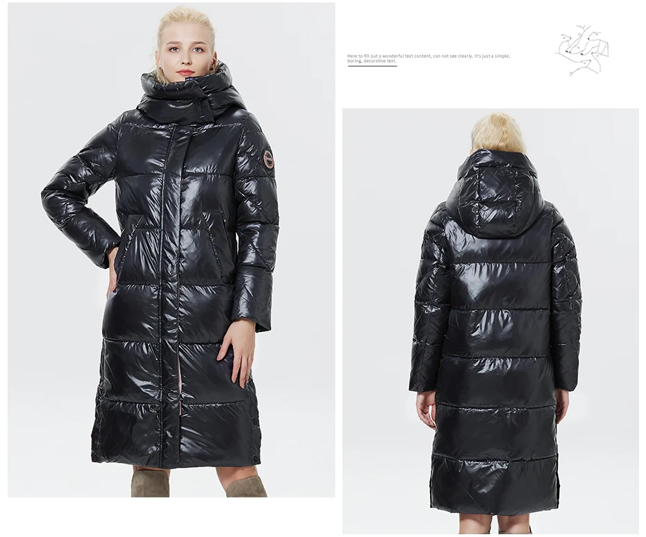 ICEbear 2023 Winter Fashionable Jacket Women's Hooded Warm Parkas Bio Fluff Parka Hight Quality Female Quilted Coat GWD20155D