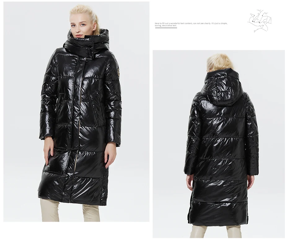 ICEbear 2023 Winter Fashionable Jacket Women's Hooded Warm Parkas Bio Fluff Parka Hight Quality Female Quilted Coat GWD20155D